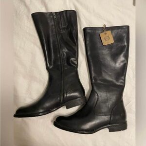 Born Born Black Leather Heeled Boots